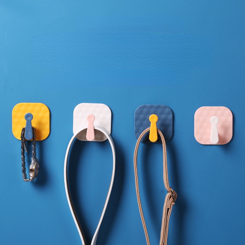 Móc Treo Đồ Dán Tường Không Để Lại Dấu Vết Màu Sắc Tương Phản Dành Cho Nhà Bếp Phòng Tắm