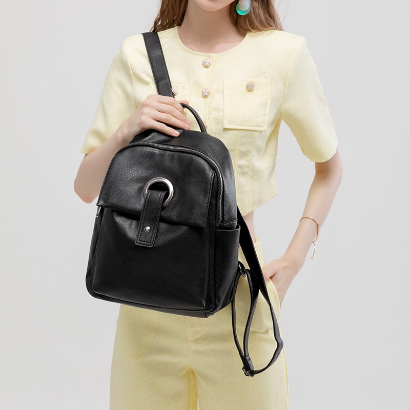 Balo Da Bò Thật Phong Cách Retro Thời Trang Cho Nữ