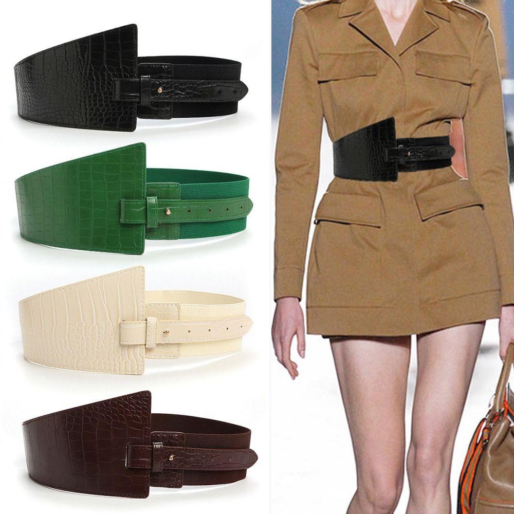 Thắt Lưng Da Bản Rộng Phong Cách Cổ Điển Sang Trọng Cho Nữ Mặc Đầm