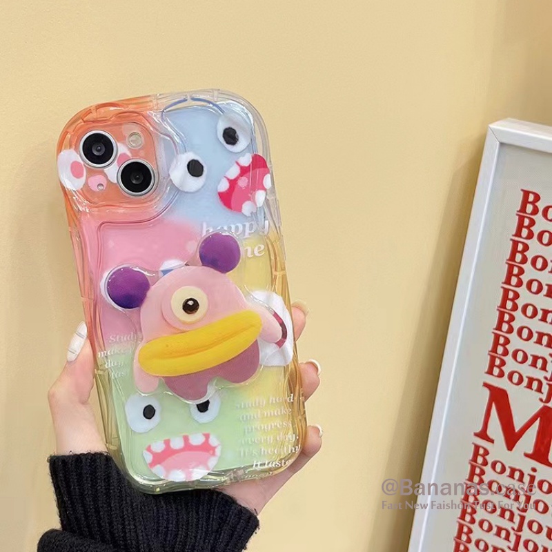 Ốp Điện Thoại Mềm Có Giá Đỡ Hình Quái Vật Cho iPhone 14 Plus 14 13 12 11 Pro Max X Xr Xs Max 7 8 6 6s Plus SE2020