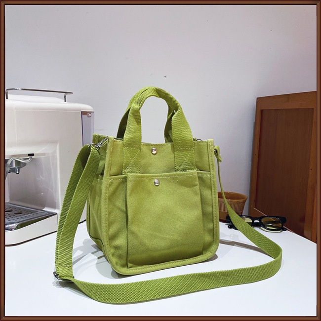 Túi Xách Canvas Cỡ Lớn Màu Sắc Đơn Giản Phong Cách Retro Cho Nữ