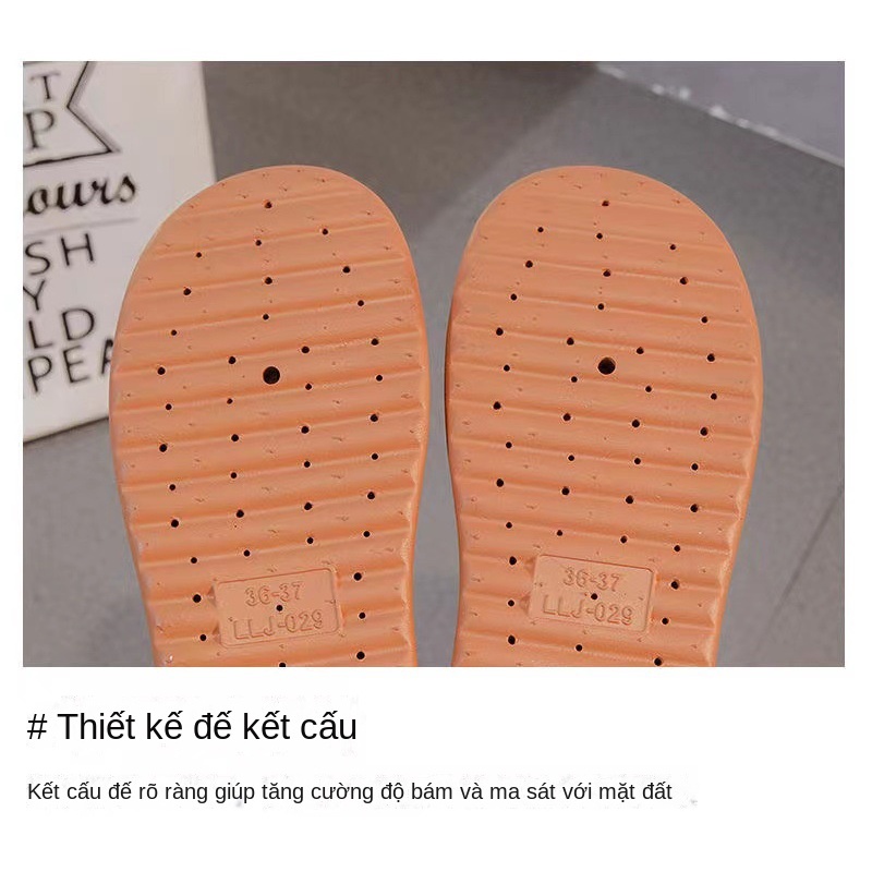 Sandal nữ Giày búp bê dép quai ngang giày lười nữ đi biển Trắng