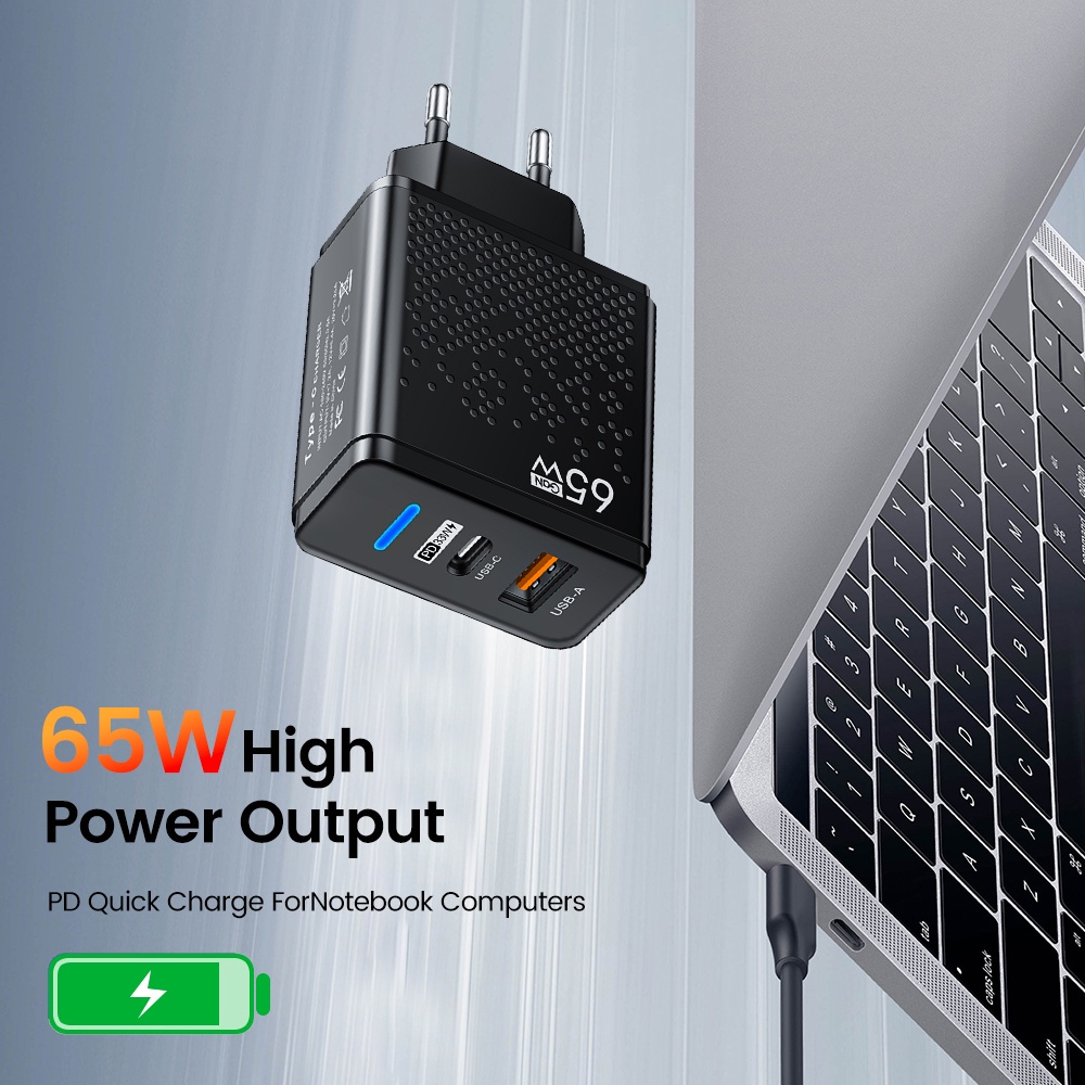 Cục Sạc Nhanh Marjay 65W USB 3.0 Tương Thích Với Xiaomi, Samsung