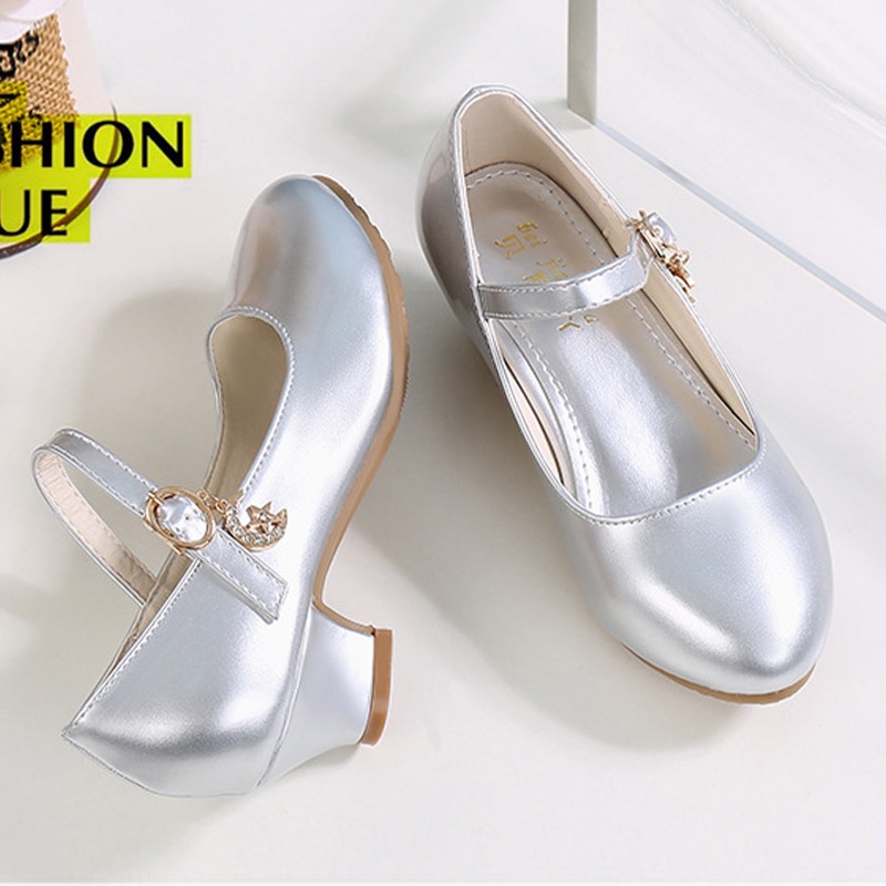 Bololo Giày Cao Gót Bằng Da Phong Cách Hàn Quốc Cho Bé Gái