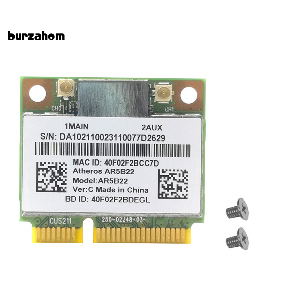 Thẻ Mạng Không Dây Băng Tần Kép AR5B22 Bluetooth 4.0 802.11A / B / G / N Mini PCI-E Cho Máy Tính