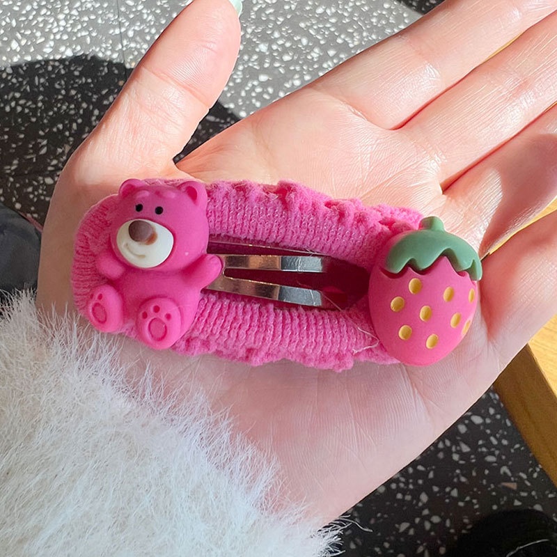 Gấu dâu Lotso Kẹp Tóc Hình Hoạt Hình Xinh Xắn Cho Nữ