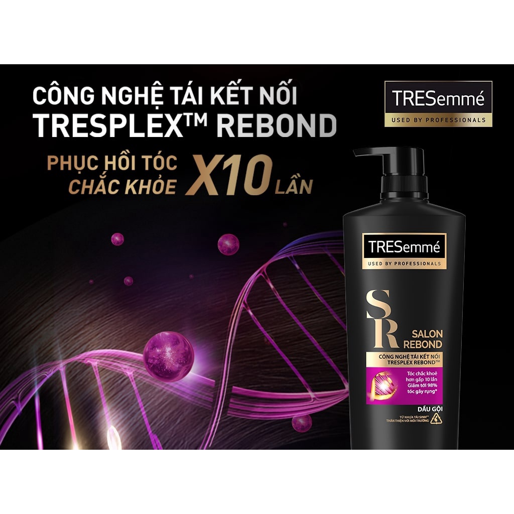 Dầu gội TRESemmé Salon Rebond ngăn ngừa gãy rụng chai đen 640g