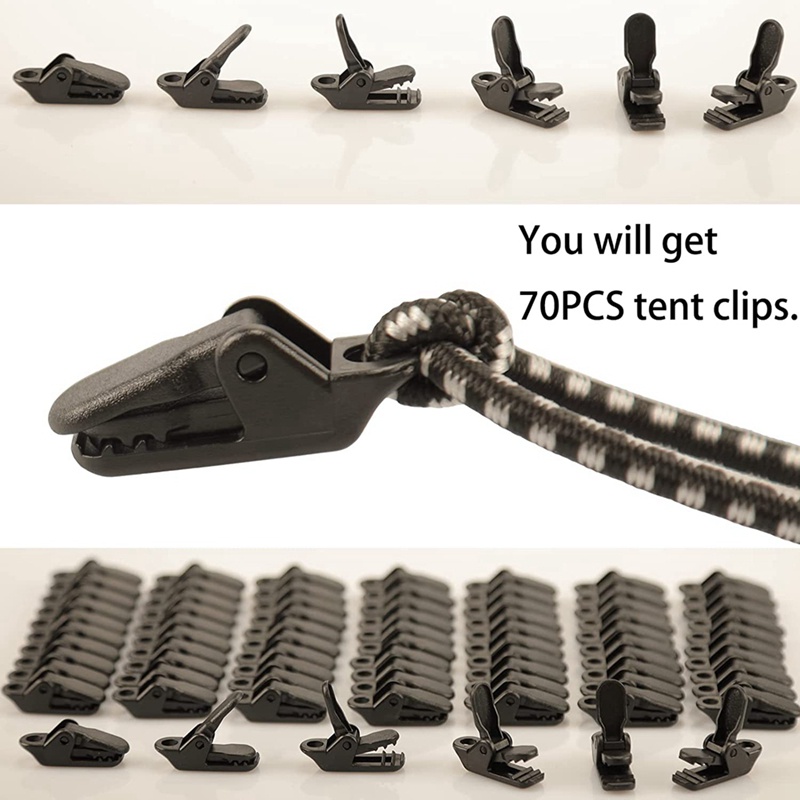 70 mảnh Bạt Tarp Clips Kẹp bạt Lều Kẹp cố định Kẹp ngoài trời