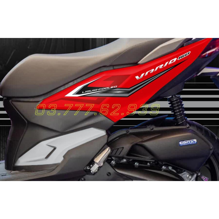 Tem rời Vario 160 xe đỏ - mẫu mới 2023 trắng xám đen