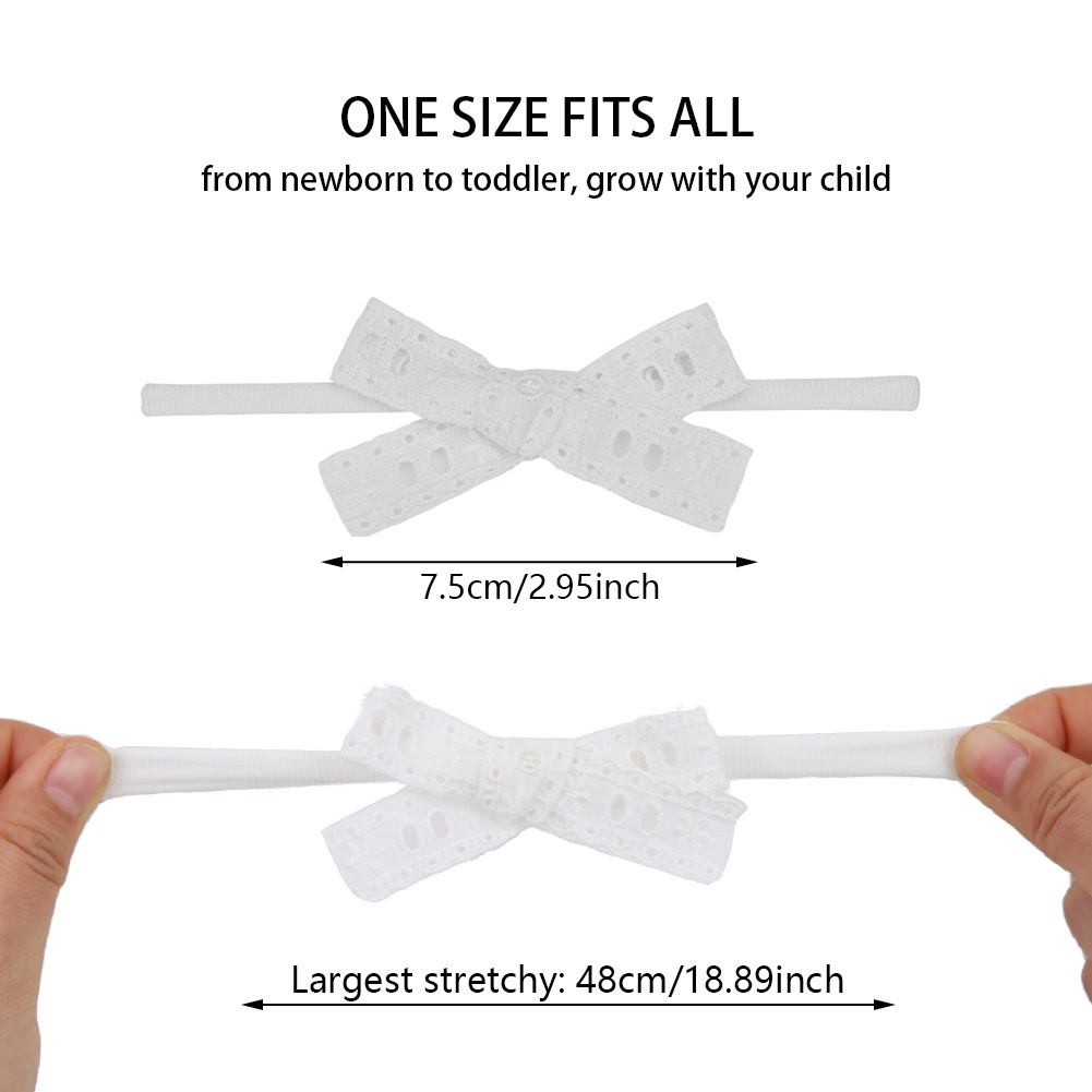1 Băng Đô Vải Cotton Ren Thắt Nơ Xinh Xắn Cho Bé