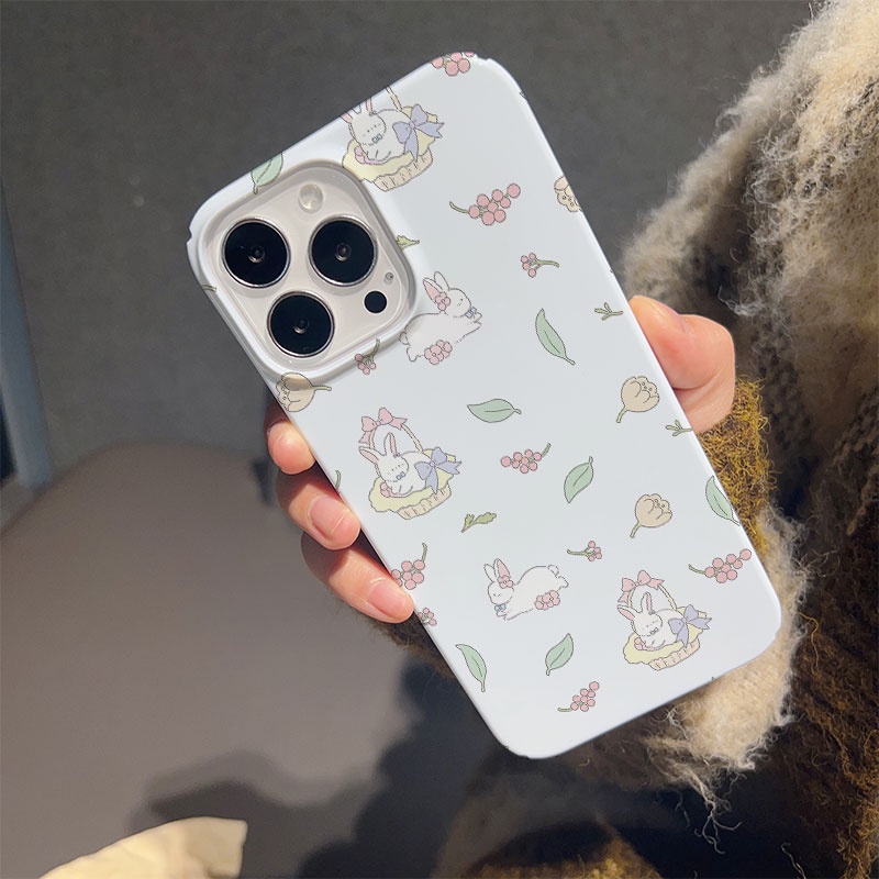 Ốp Điện Thoại Cứng In Hình Giỏ Tre Thỏ Cho iphone 14promax 11 13 12 7Plus 8 X XS Max