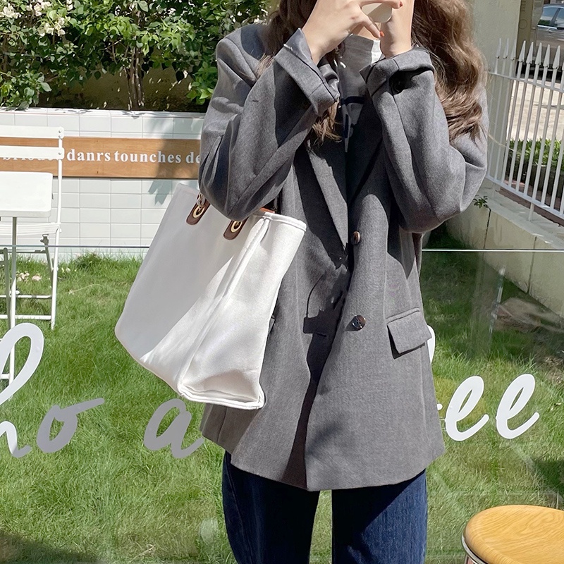 Túi Xách canvas Sức Chứa Lớn Phong Cách Hàn Quốc Đơn Giản Cho Nữ