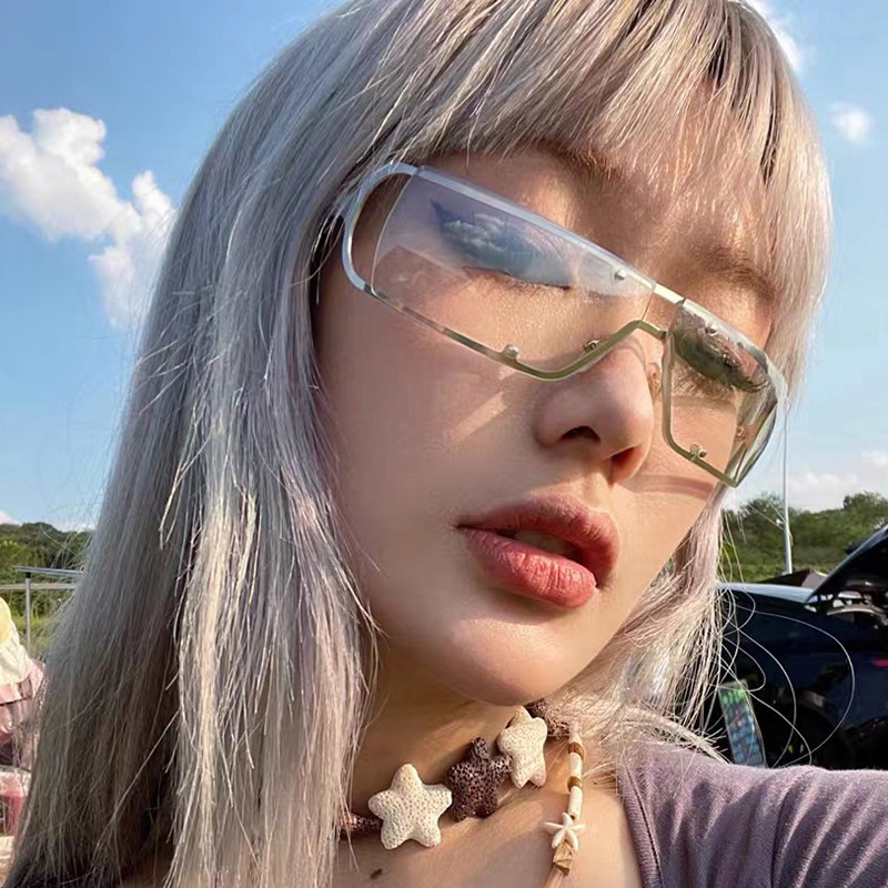 Kính Mát Gọng Vuông Kim Loại Thời Trang Cho Nam Nữ