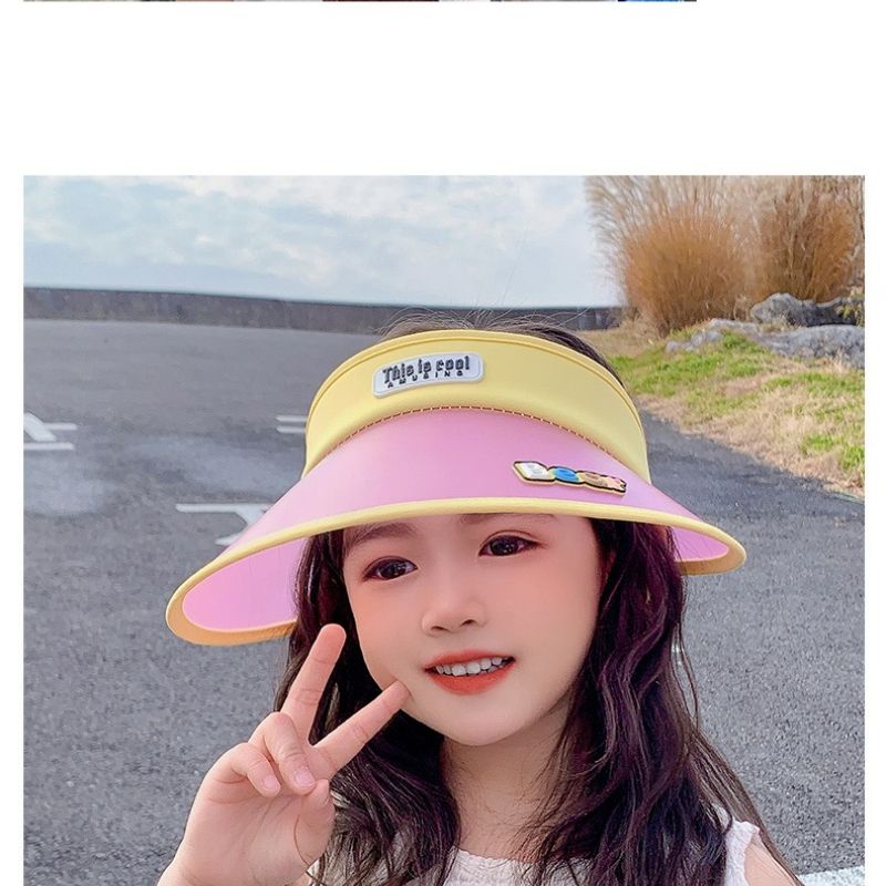 Mũ Chống Nắng Vành Rộng Không Chóp Có Thể Thay Đổi Màu Sắc Theo Nhiệt Độ Họa Tiết Hoạt Hình Dành Cho Bé Trai Bé Gái