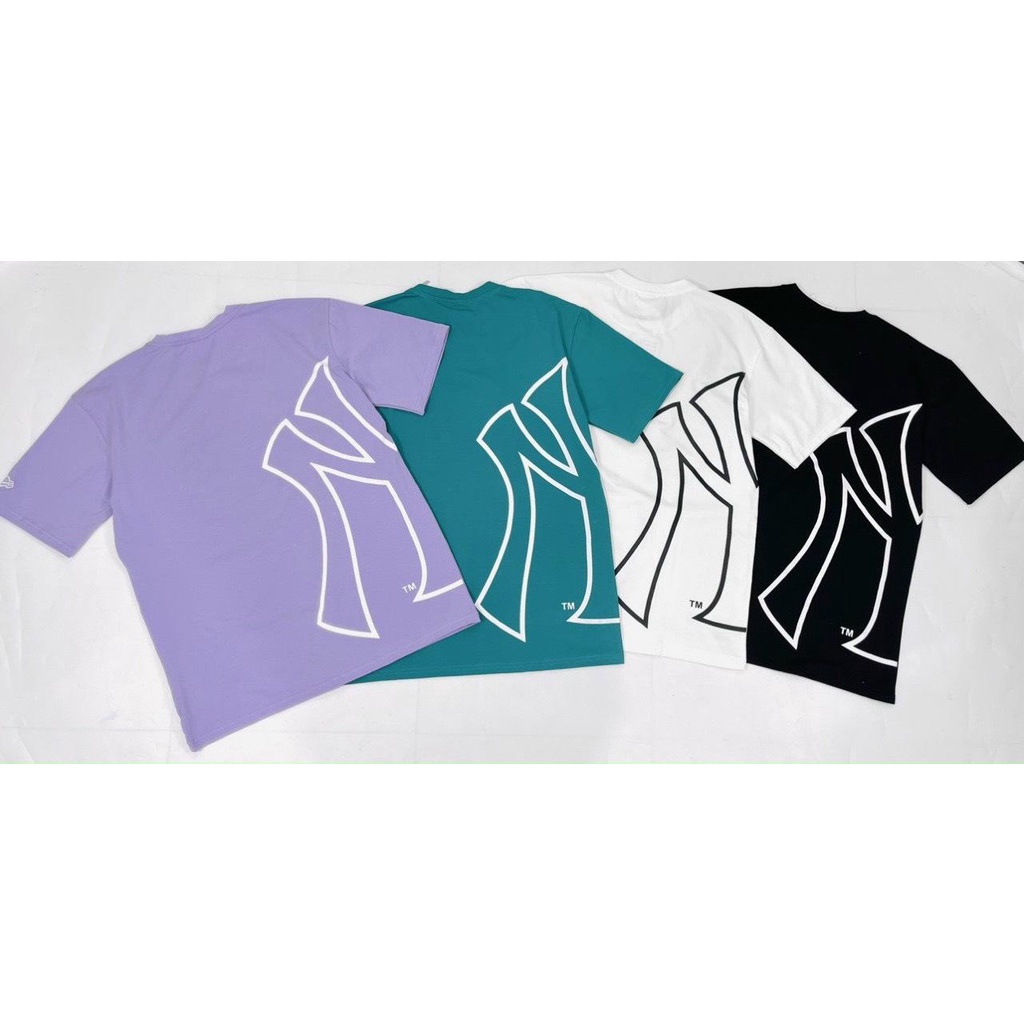 Áo Thun Unisex Chất Cotton 100% 4 Màu Logo To Rỗng Trắng/Tím/Đen/Xanh Dn.Storevnxk