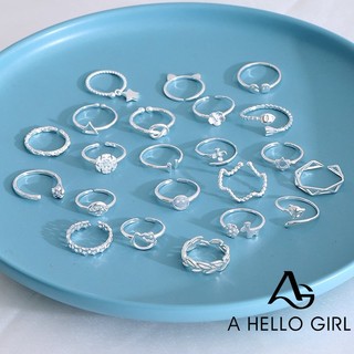 Nhẫn hở AHELLOGIRL thép không gỉ có thể điều chỉnh kiểu dáng cổ điển cho nữ