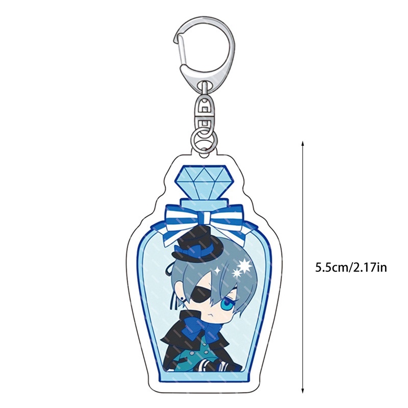 Móc Khóa Hình Nhân Vật Anime Hắc Quản Gia Màu Đen Bằng Acrylic Dễ Thương