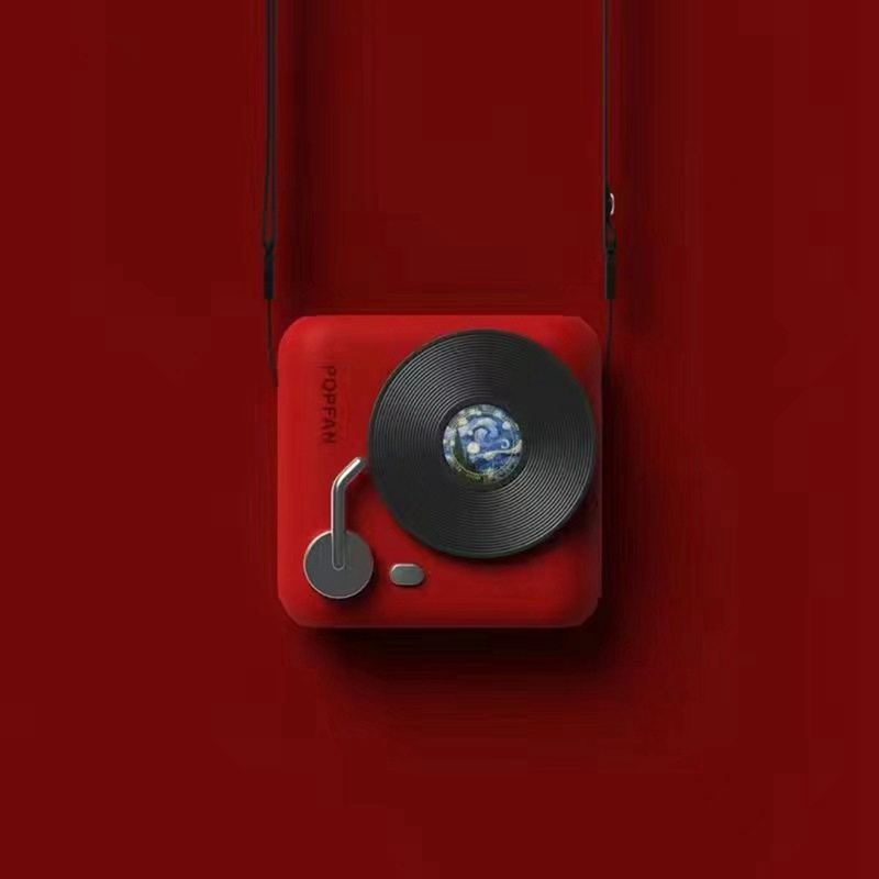 Quạt Làm Mát Để Bàn / Văn Phòng Có Dây Đeo Cổ Phong Cách Retro