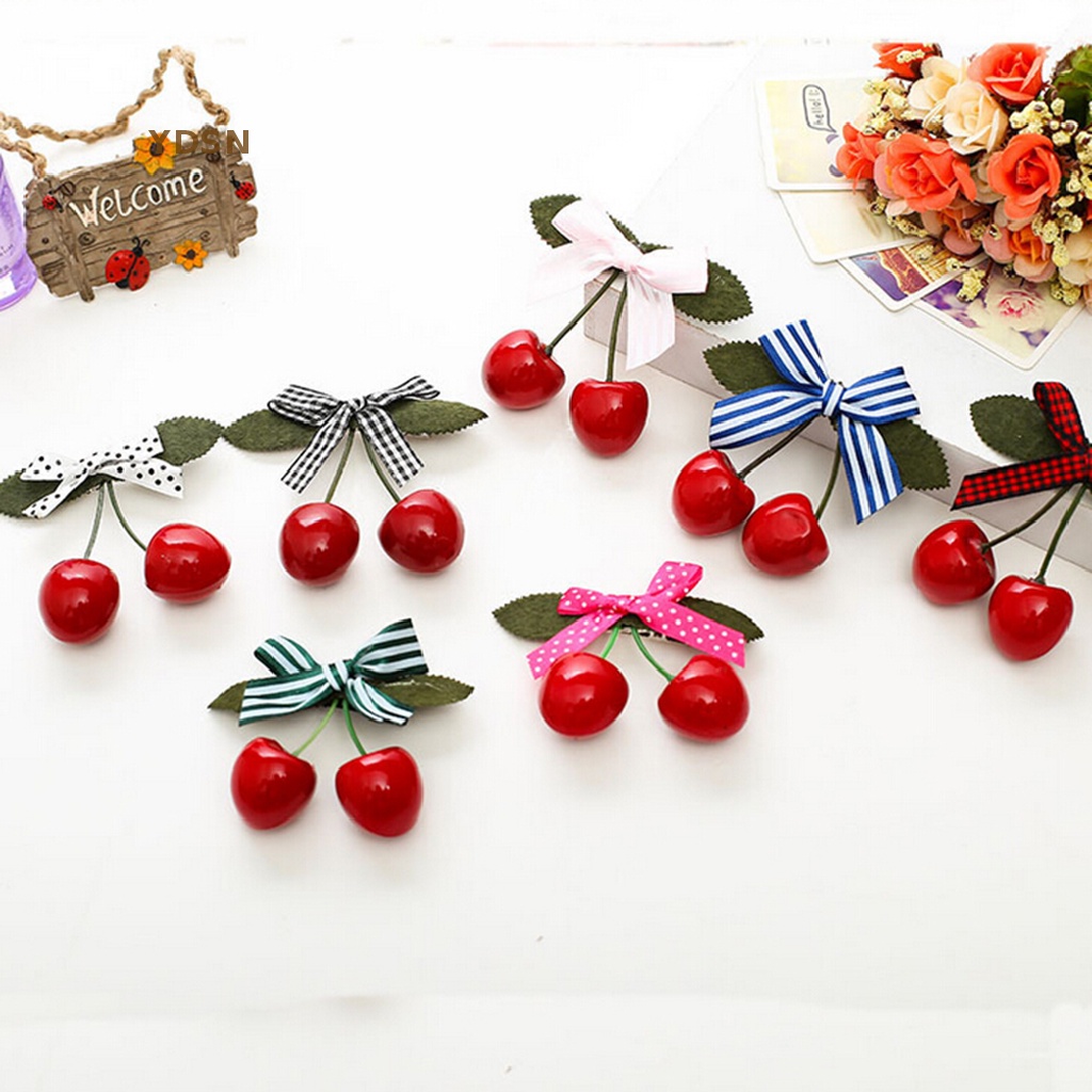 Kẹp Tóc Hình Quả Cherry Phong Cách Retro Vintage Ngọt Ngào Cho Nữ