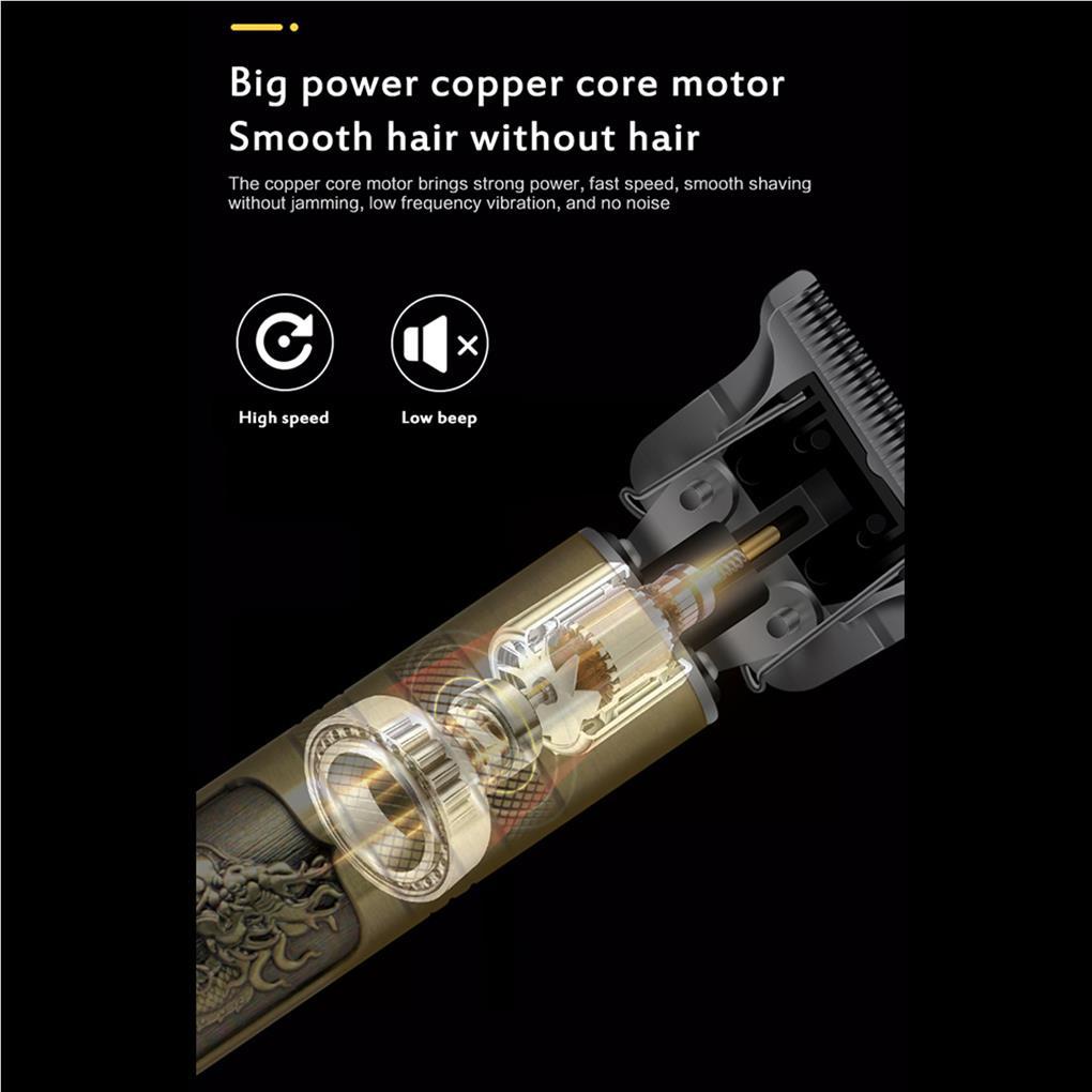 Tông Đơ Cắt Tóc Không Dây Hình Chữ T 0Mm Có Thể Sạc Lại Cho Nam