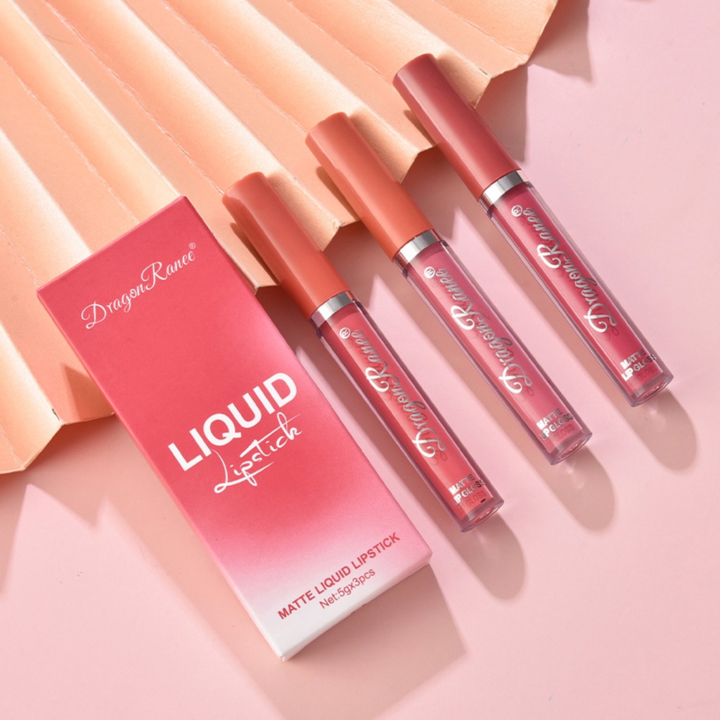 Set 3 Son Môi Dạng Lỏng Chống Thấm Nước Lâu Trôi Chất Lượng Cao dreamdiary