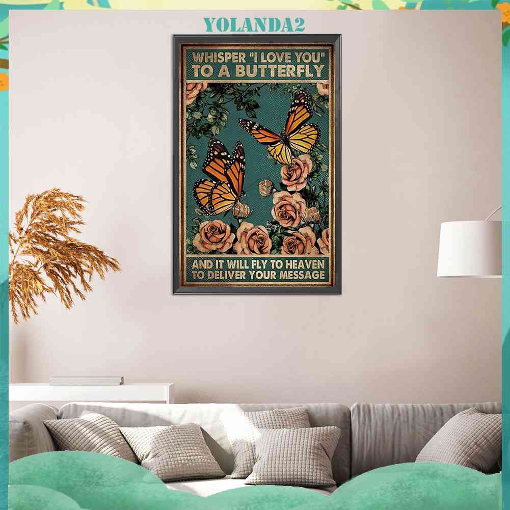 Tranh Thêu Chữ Thập Thủ Công In Hình Bướm 11CT