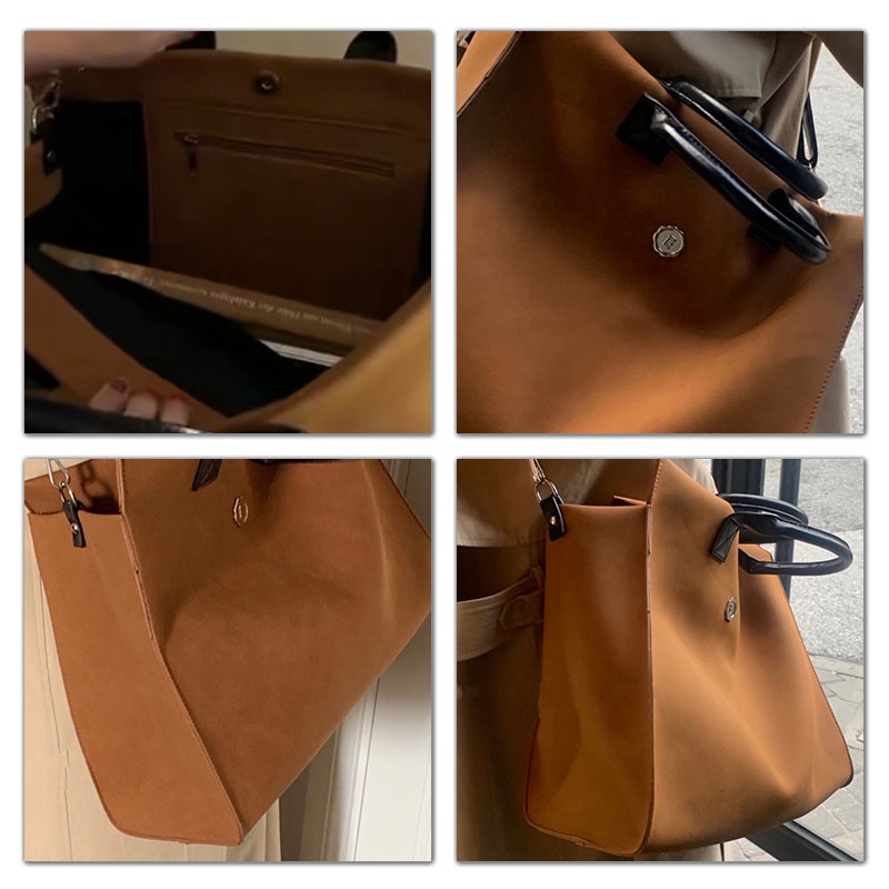 Mischa Túi Xách Đeo Vai Da Lộn Màu Trơn Sức Chứa Lớn Nhỏ Gọn Dễ Phối Đồ Thời Trang Hàng Ngày