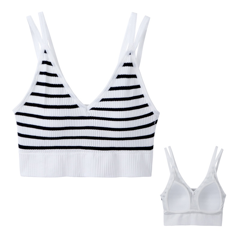 Take Talk Áo Lót Hai Dây Kẻ Sọc Thoáng Khí Cho Nữ