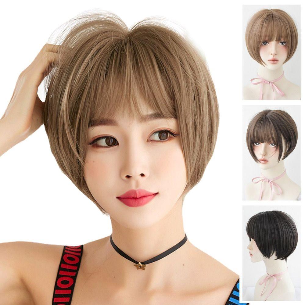 Tóc Giả Ngắn Gợn Sóng Bằng Sợi Tổng Hợp Dành Cho Nữ