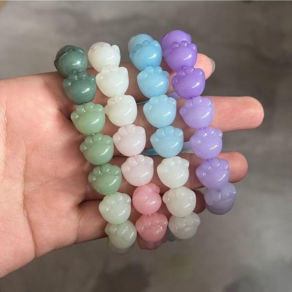 BACK2LIFE Vòng Đeo Tay Bằng Resin Hình Dấu Chân Mèo Dễ Thương Thời Trang Cho Nữ 2life