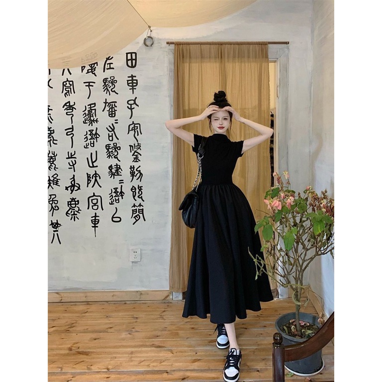 Đầm Dáng Ôm Phong Cách Hepburn Pháp Thời Trang Mùa Hè Mới Dễ Phối Đồ