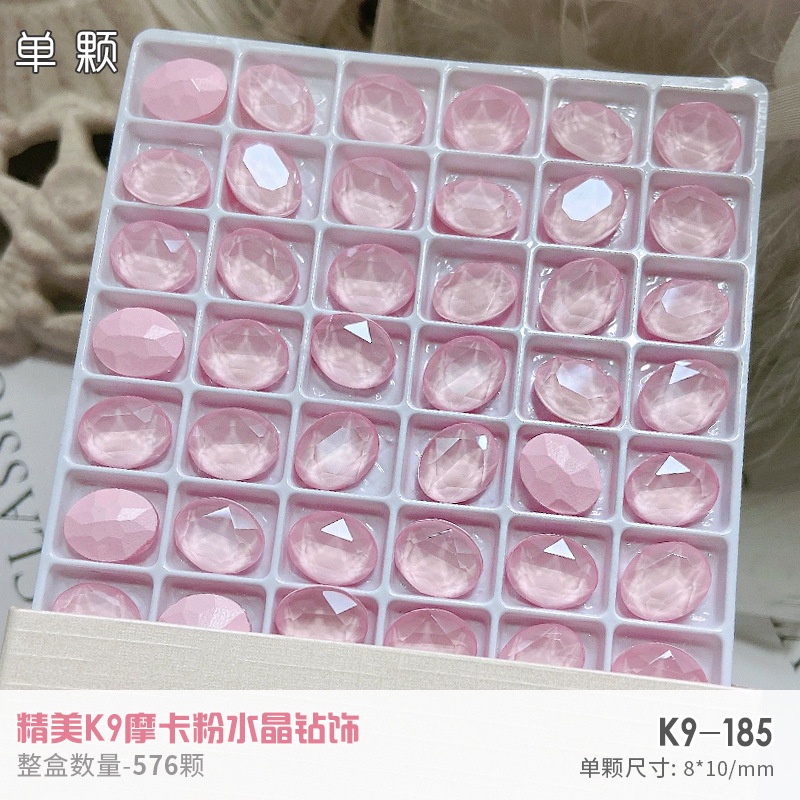 Túi 3 viên đá K9 hồng nhạt xinh xắn, phụ kiện nail
