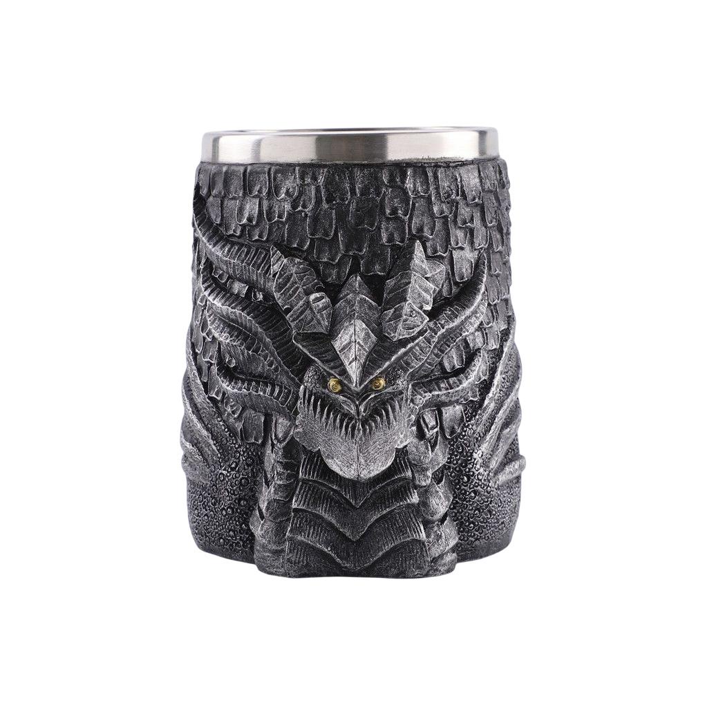 Cốc Uống Bia Hai Lớp Bằng Nhựa Resin Hình Đầu Lâu Chống Rỉ Sét Trang Trí Văn Phòng