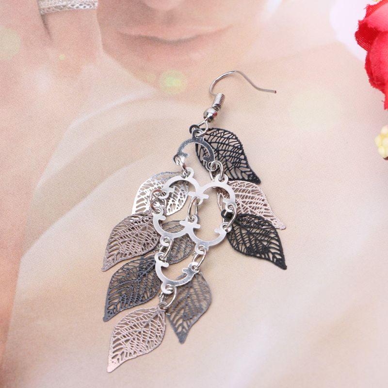 Cặp Bông Tai Lá Nhiều Màu Thời Trang Nữ