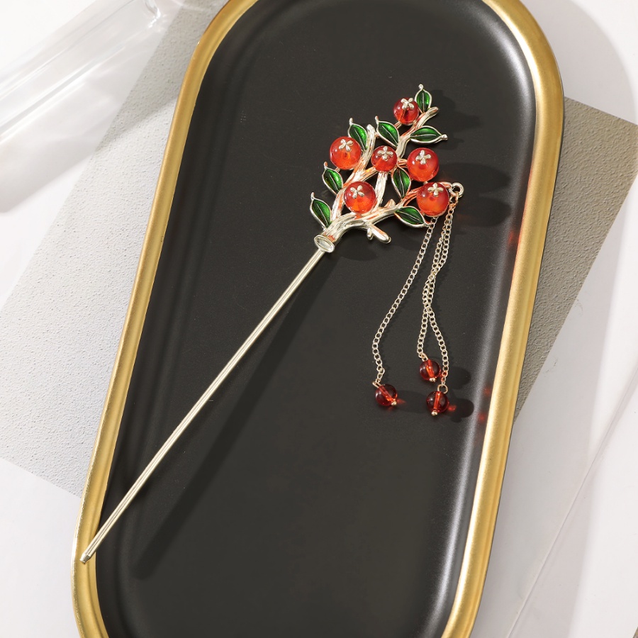 Trâm Cài Tóc Kim Loại Đính Hạt Pha Lê Và Tua Rua Phong Cách Hàn Quốc Mới