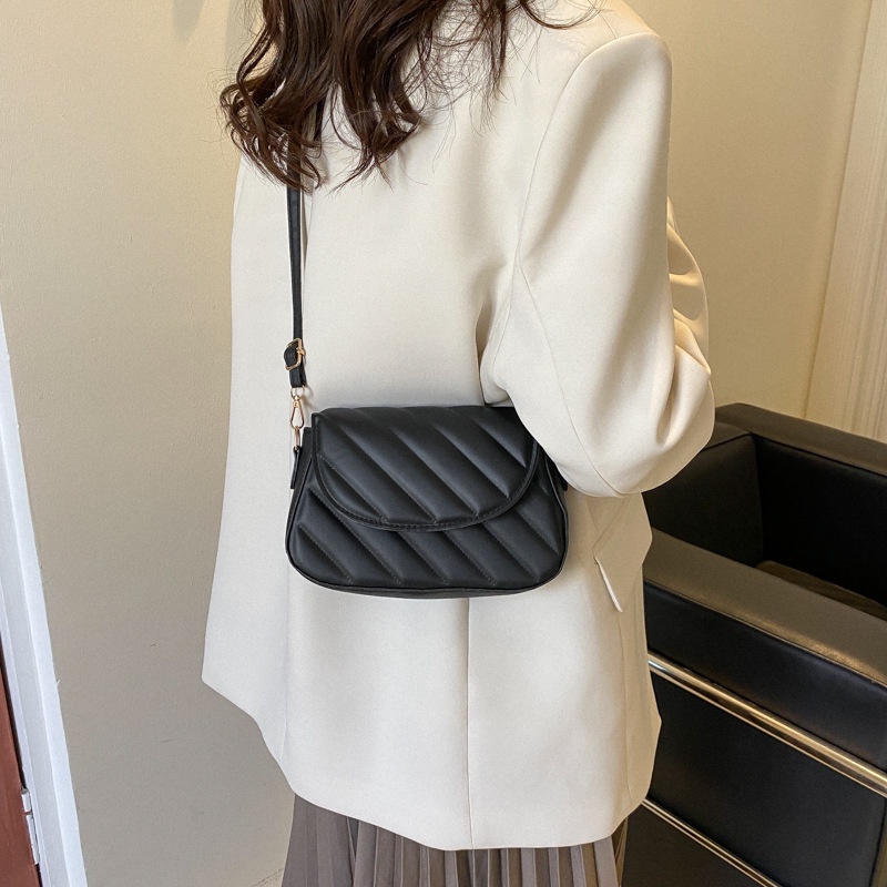 Túi Đeo JASMIN NOIR Chéo Có Khóa Họa Tiết Kẻ Sọc Phong Cách Retro Dành Cho Nữ