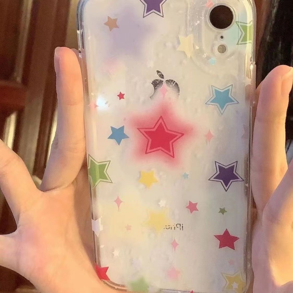 ✅Ốp Điện Thoại Mềm Màu Trong Suốt Hình Ngôi Sao Nhiều Màu 0BSL Cho iPhone 14 / 13promax 12 / 11pro xr / xs 78Plus