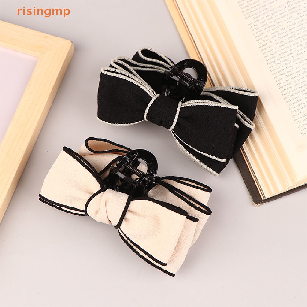 Kẹp Càng Cua Lớn Màu Trắng Đen Thanh Lịch Cho Nữ