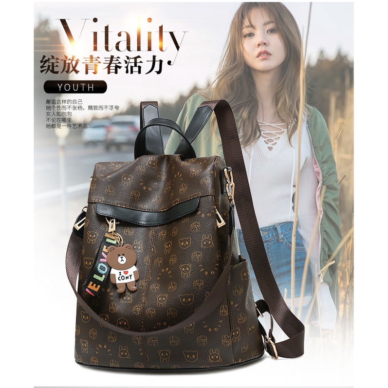 Ba Lô Da pu Mềm Phong Cách Hàn Quốc Thời Trang Cho Nữ