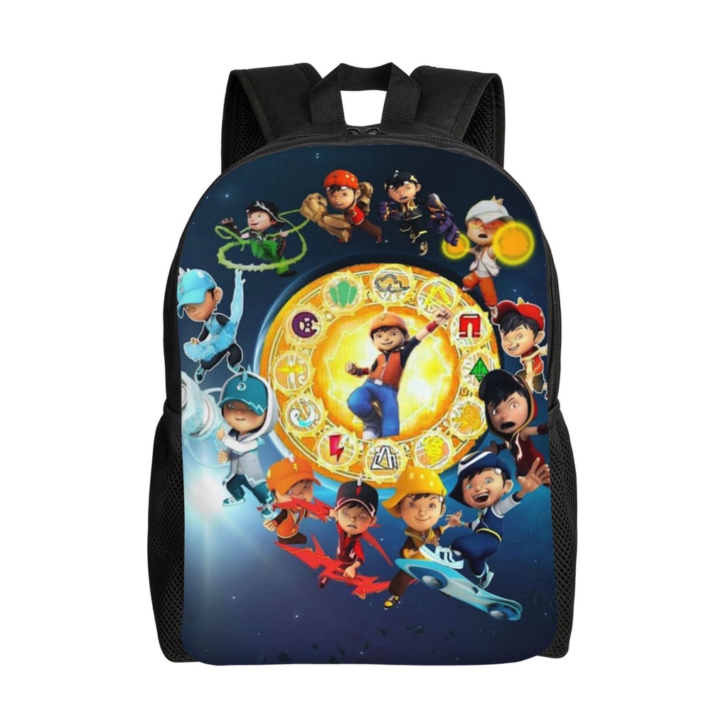 Ba Lô Đi Học Vải Canvas In Chữ Boboiboy Cá Tính Cho Nam Và Nữ