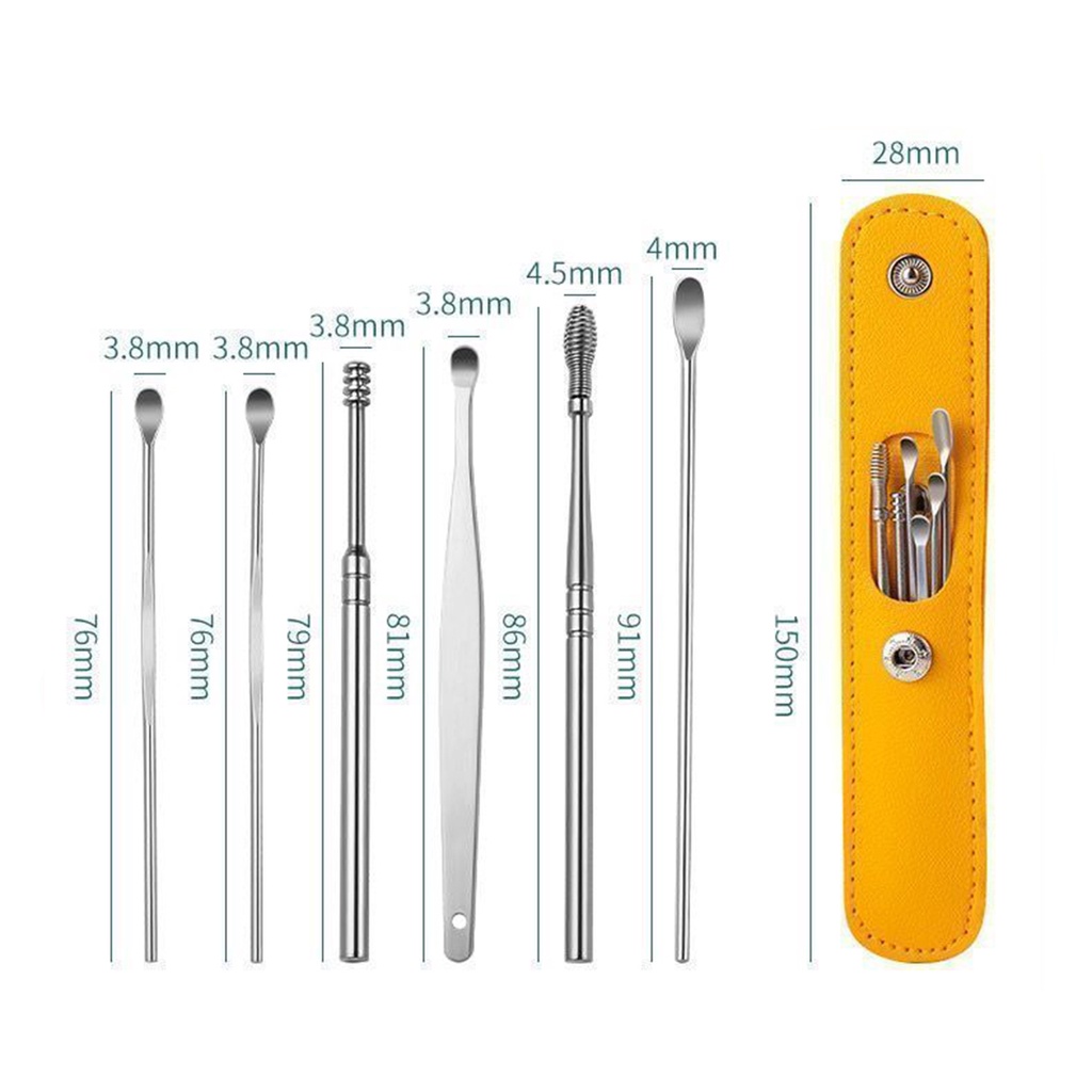 Bộ Dụng Cụ Lấy Ráy Tai 6 Trong 1 Tiện Lợi timetunnel