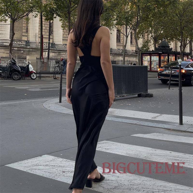 [] Đầm Midi Dài Không Tay Cổ Chữ V Phối Ren Màu Trắng Đen Mùa Hè Cho Nữ