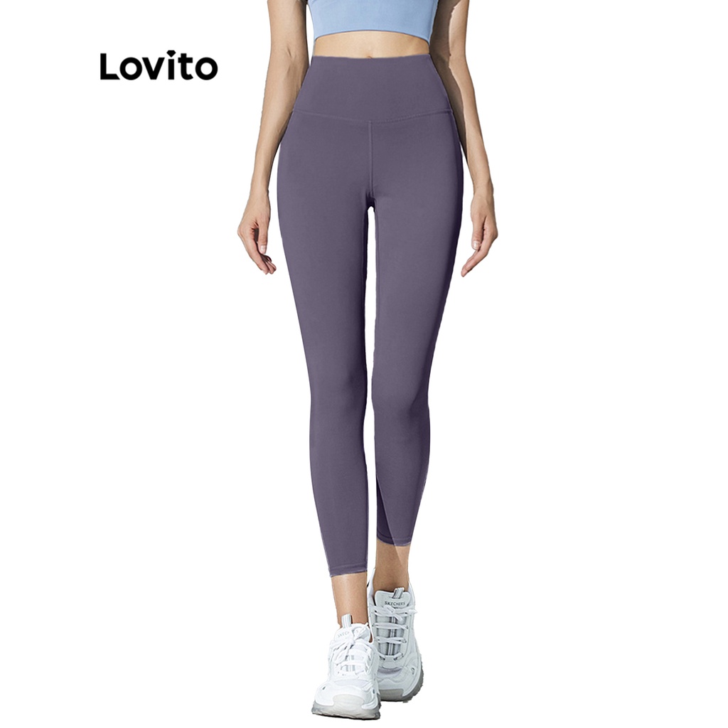 (Vật phẩm thiết yếu) Quần Thể Thao Lưng Cao Màu Trơn Thời Trang Legging Mùa Hè