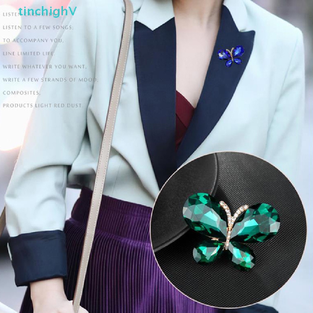 Ghim Cài Áo Hình Bướm Đính Đá Pha Lê Thời Trang
