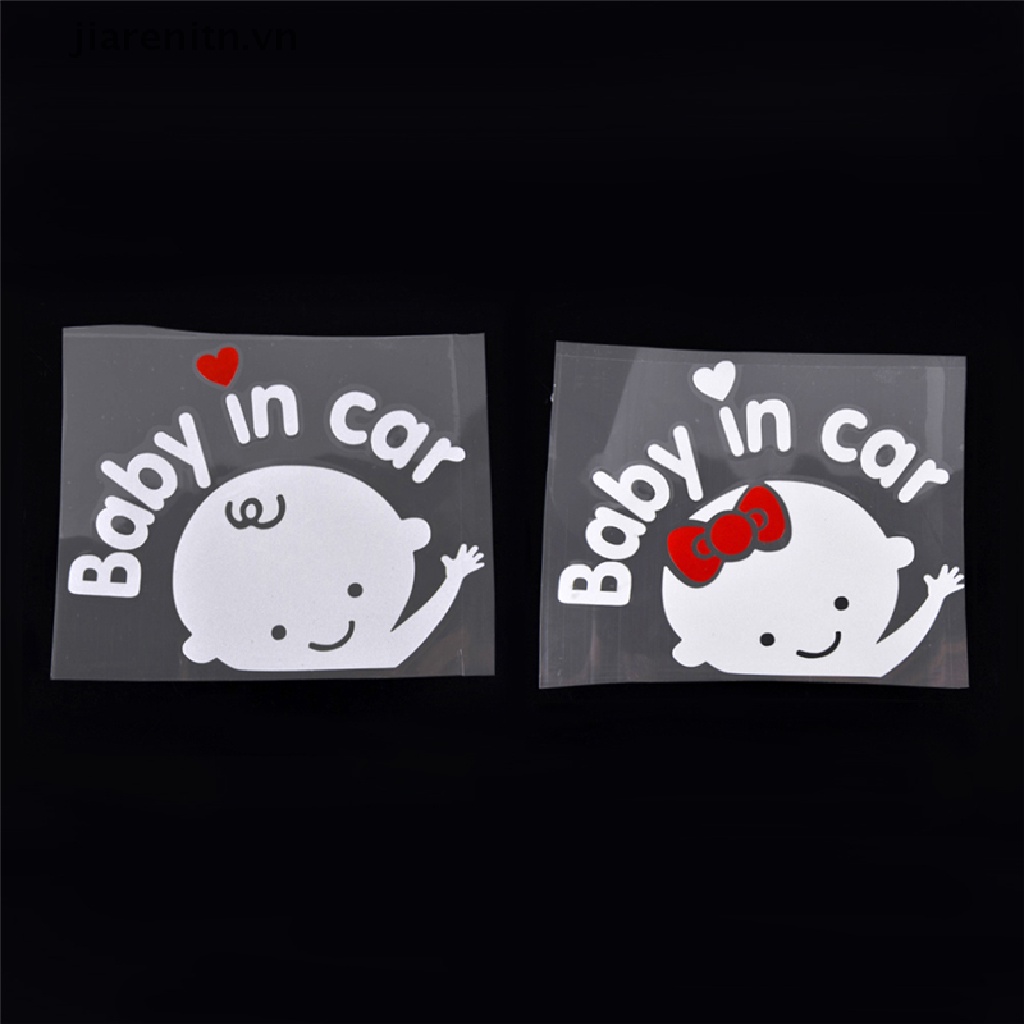 jiarenitn Fashion Cartoon Car Stickers Reflective Styling Baby In Car Warming Stickers vn