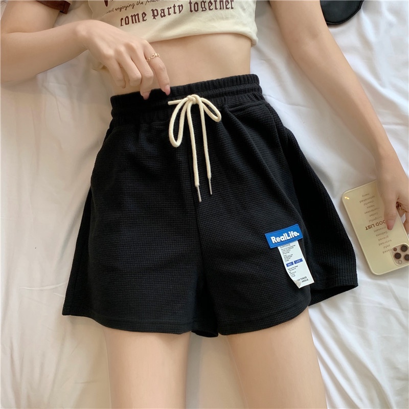 Quần short thể thao SUXI lưng cao màu trơn kiểu dáng đơn giản dễ phối đồ cho nữ