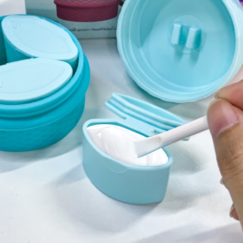 Du LịCh Silicone Mỹ PhẩM Container Set, Refillable RỗNg Silicone Cream Tank, Leakproof Container Cho Nhà Vệ Sinh VớI NắP đậY KíN Và MuỗNg KíCh ThướC Du LịCh Đồ Trang SứC, KẹP TóC, ViêN ThuốC
