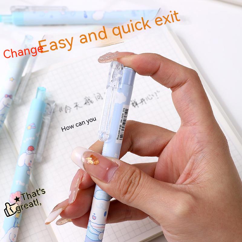 Bút Mực Gel Hai Đầu Dạng Nhấn Nhanh Khô Tiện Dụng