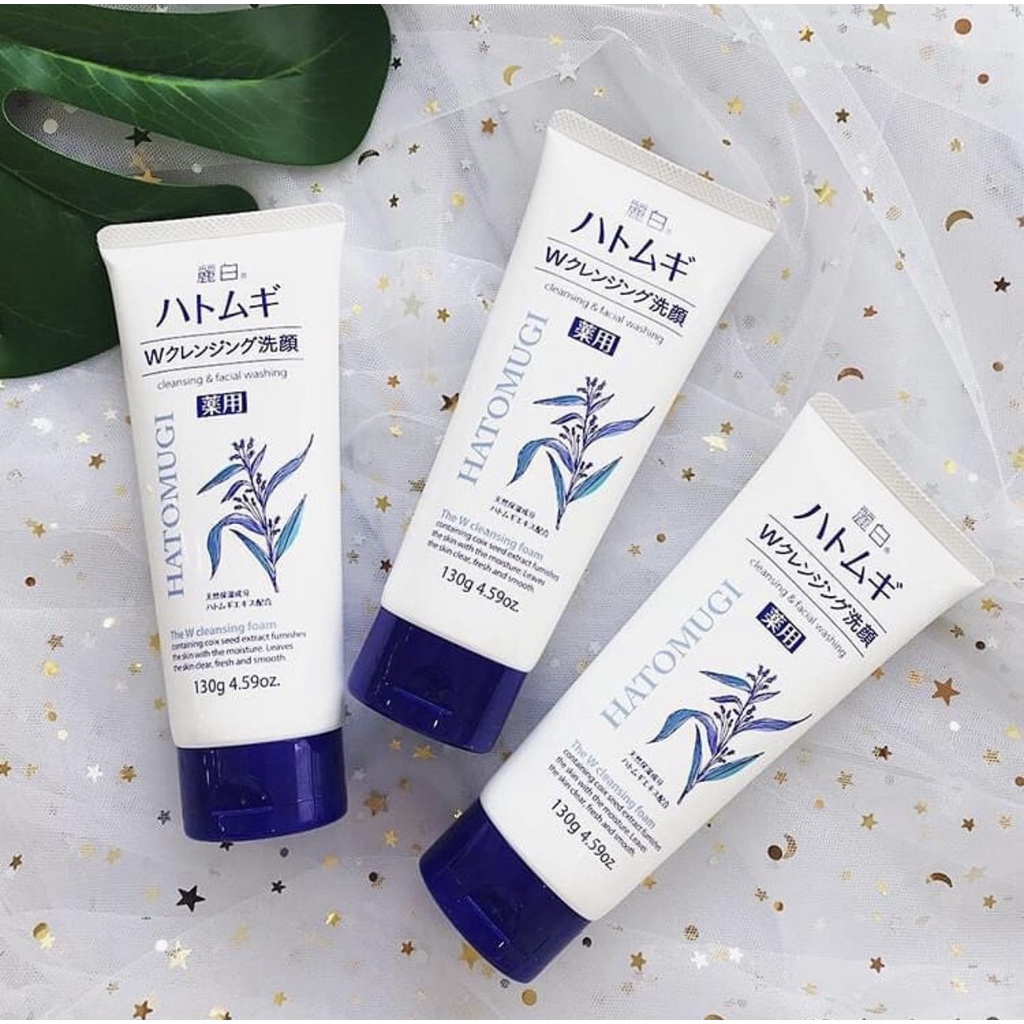 Sữa Rửa Mặt Trắng Da Hatomugi Moisturizing & Facial Washing 130G