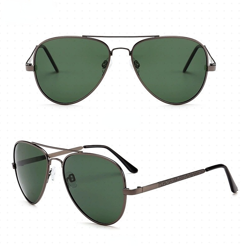 Kính Mát Phân Cực Chống Tia UV Gọng Kim Loại Màu Vàng Đen Phong Cách Mùa Hè Mới Cho Nam